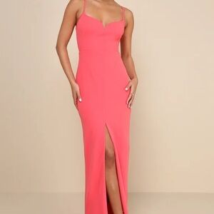 Lulu's Strapless Coral Dress